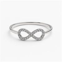 Anello da donna in oro bianco 18 kt con zirconi e simbolo infinito – 1.00 g – Misura 12 – Idee Preziose dal 1987 - IP.AK18B/28